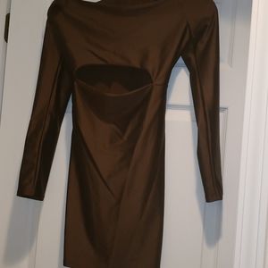 Chocolate cut out Dress (front cutout only)